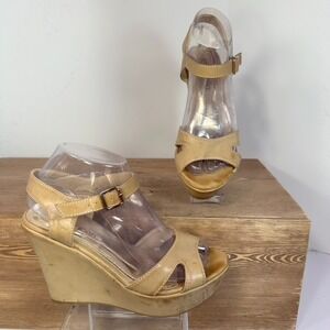 Cathy Jean Platform Wedge Heels Womens  8 Strappy Y2K Chunky VTG Coquette Retro
